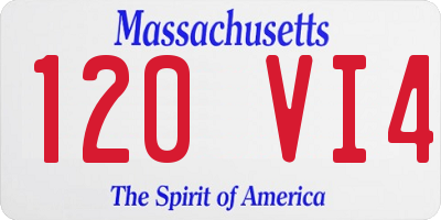 MA license plate 120VI4