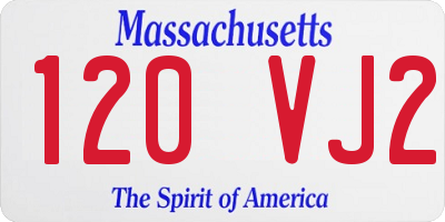 MA license plate 120VJ2