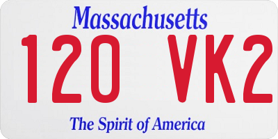 MA license plate 120VK2