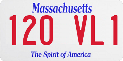 MA license plate 120VL1