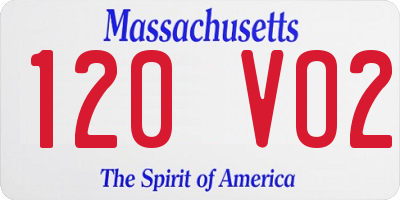 MA license plate 120VO2