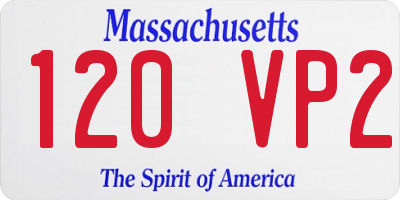 MA license plate 120VP2