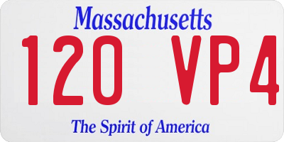 MA license plate 120VP4
