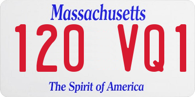 MA license plate 120VQ1