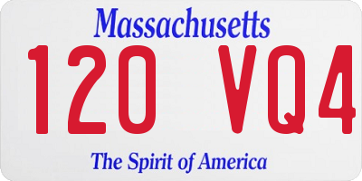 MA license plate 120VQ4