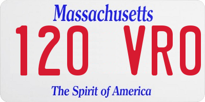 MA license plate 120VR0