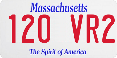 MA license plate 120VR2
