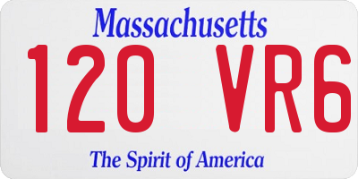 MA license plate 120VR6