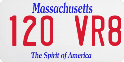 MA license plate 120VR8