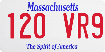 MA license plate 120VR9