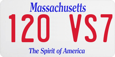 MA license plate 120VS7