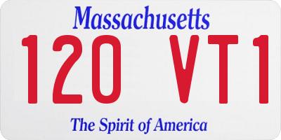 MA license plate 120VT1