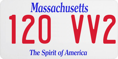 MA license plate 120VV2