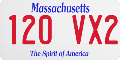 MA license plate 120VX2
