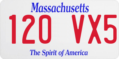 MA license plate 120VX5
