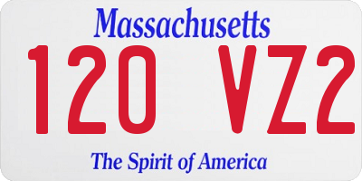 MA license plate 120VZ2