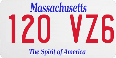 MA license plate 120VZ6