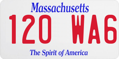 MA license plate 120WA6