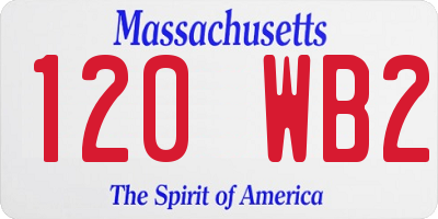 MA license plate 120WB2