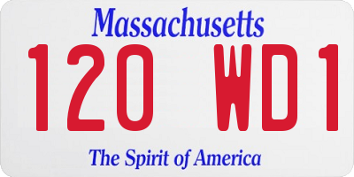 MA license plate 120WD1