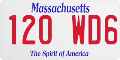 MA license plate 120WD6