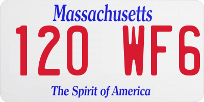 MA license plate 120WF6