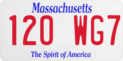 MA license plate 120WG7
