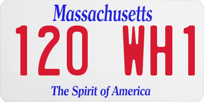 MA license plate 120WH1