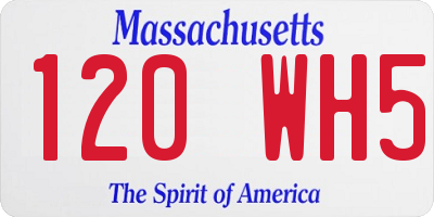 MA license plate 120WH5