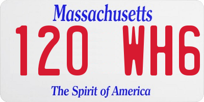 MA license plate 120WH6