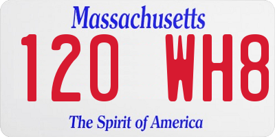 MA license plate 120WH8