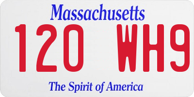 MA license plate 120WH9