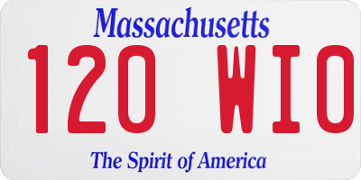 MA license plate 120WI0