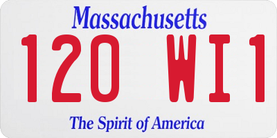 MA license plate 120WI1