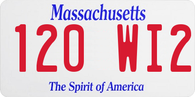 MA license plate 120WI2