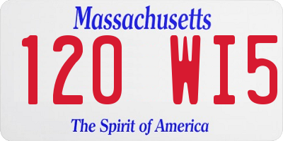 MA license plate 120WI5