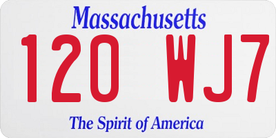 MA license plate 120WJ7