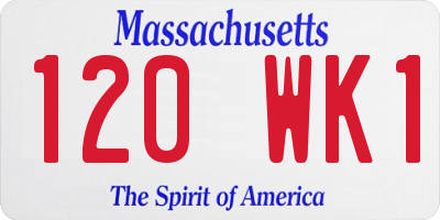 MA license plate 120WK1