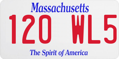 MA license plate 120WL5