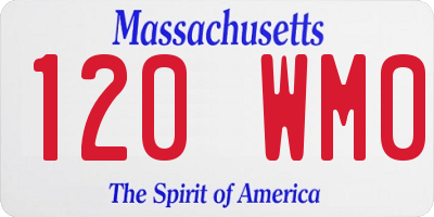 MA license plate 120WM0