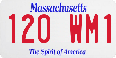 MA license plate 120WM1