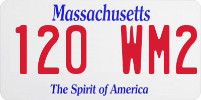 MA license plate 120WM2