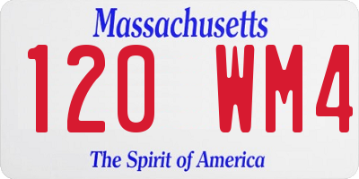 MA license plate 120WM4