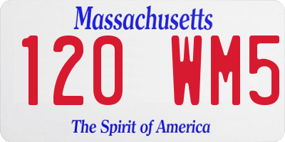 MA license plate 120WM5