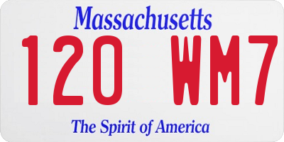 MA license plate 120WM7