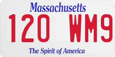 MA license plate 120WM9