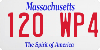 MA license plate 120WP4