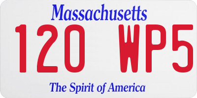 MA license plate 120WP5