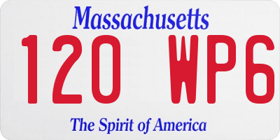 MA license plate 120WP6