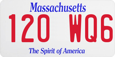 MA license plate 120WQ6